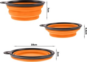 VERK Szilikon összecsukható kutyatál - narancssárga