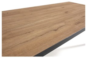 Fekete-natúr színű dohányzóasztal tölgyfa dekoros asztallappal 60x120 cm Sindi – Marckeric