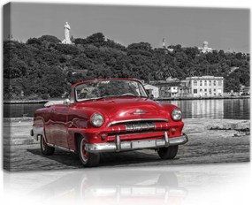 Vászonkép 60x40 Piros kabrió klasszikus autó retro elegancia nosztalgia