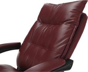 Irodai szék lábtartóval, textilbőr bordó, DRAKE