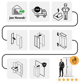 Fém iratszekrény JAN, 900 x 1850 x 400 mm, szürke