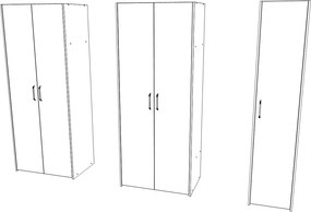 Malmo V1 gardróbrendszer, Fehér tölgy / Antracit, 204 cm