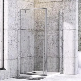 Quadro 90x90 cm szögletes fix és nyílóajtós zuhanykabin 6 mm vastag biztonsági üveggel, 195 cm magas