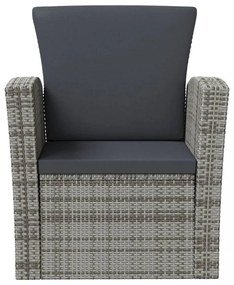 vidaXL 8 részes szürke polyrattan kerti bútorszett párnákkal