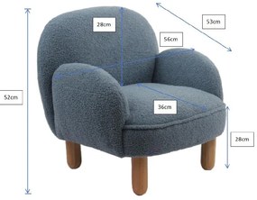 Kék buklé gyerek fotel Rocky – Vipack