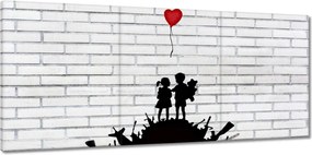 Vászonkép 150x70 Banksy Hegyi fegyver léggömb