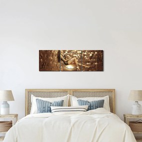 Egy nő képe egy arany szobában (órával) (90x30 cm)