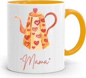 Sárga Bögre Ajándék Anyukáknak fényképes nyomattal