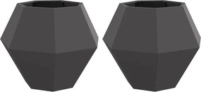 vidaXL Növénytartó 2 pcs Fekete 75 x 75 x 60 cm Acél