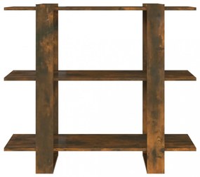 füstös tölgy színű térelválasztó könyvszekrény 100x30x87 cm