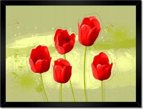 Poszterek keretben 40x30 Piros Pipacsok Virágok Absztrakt