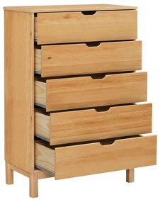 Natúr színű borovi fenyő magas komód 113x39 cm Post – Støraa