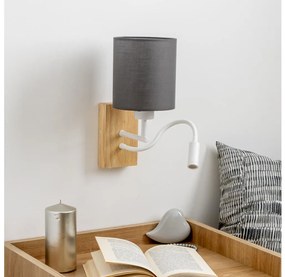 Brilagi - LED Fali lámpa NUBILA WOOD 1xE27/25W/230V + LED/3W tölgy/antracit