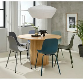 Kerek étkezőasztal tölgyfa dekorral ø 120 cm Nola – Unique Furniture
