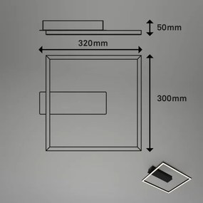Briloner - LED mennyezeti lámpatest FRAME LED/14W/230V 3000K 30x32 cm fekete