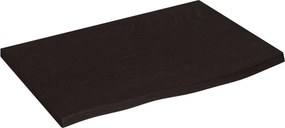 vidaXL sötétbarna kezelt tömör fa fürdőszobai pult 60x40x(2-4) cm