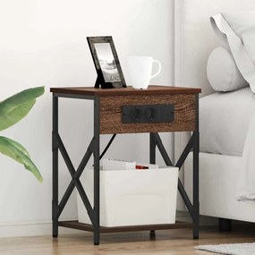 Éjjeliszekrény 2 pcs barna tölgy 41 x 31 x 51 cm Faanyag