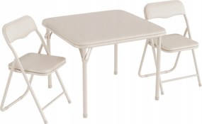 3 részes Gyermek Asztal és Szék Szett, Puha Párnával, Fém Vázzal