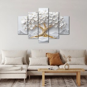 Kép – 3D elegáns életfa virágokkal (150x105 cm)