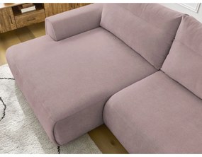 Világos rózsaszín sarokkanapé Aden – Bobochic Paris