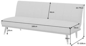 Design ágyazható kanapé Halle 180 cm pezsgő bársony