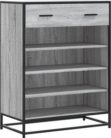 vidaXL szürke sonoma szerelt fa és fém cipőszekrény 75 x 38 x 97,5 cm