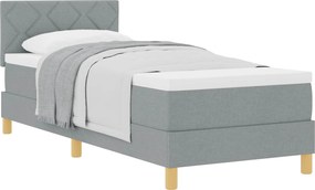 vidaXL Boxrugós ágy matracmal Világosszürke 80 x 200 cm szövet