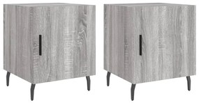 2 db szürke sonoma színű szerelt fa éjjeliszekrény 40x40x50 cm
