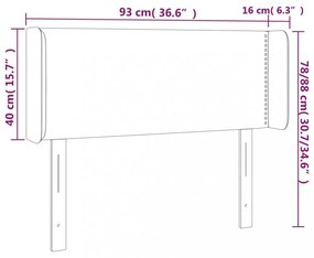 sötétbarna szövet fejtámla 93x16x78/88 cm