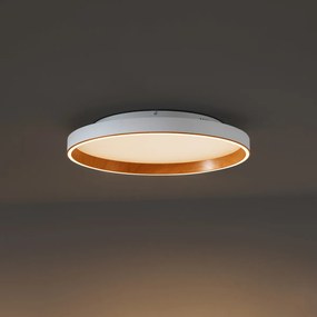 Design mennyezeti lámpa fehér fa hatással 60cm LED-del, 3 fokozatú kapcsolóval - Ingo