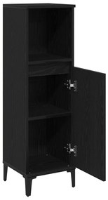 Fürdőszoba Szekrény Fekete Tölgy 30x30x100 cm Műanyag Fa