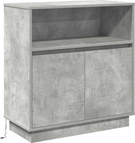 vidaXL LED tálaló Beton szürke 71 x 34,5 x 75 cm Faanyag