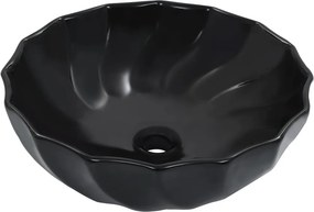 vidaXL fekete kerámia mosdókagyló 46 x 17 cm