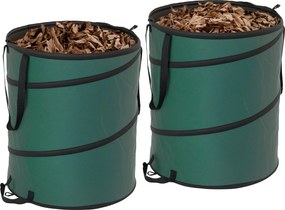 Outsunny Kerti Táska 2x160L Vízálló Kerti Hulladéktáska Fogantyúkkal, Tartós Levéltáska, Önálló Kerti Táskák, Újrahasználható Kerti Hulladéktáskák Ker