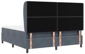 Boxspring Ágy Matraccal Sötétszürke 180x200 cm Bársonyos