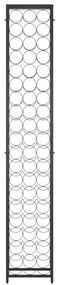 Fekete kovácsoltvas bortartó 57 palackhoz 34 x 18 x 200 cm