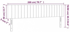 2 db sötétszürke bársony fejtámla 100x5x78/88 cm
