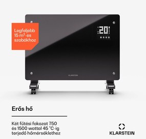 Klarstein Bornholm Smart 1500, konvektoros fűtőtest, 1500 W, WiFi, LED, IP24