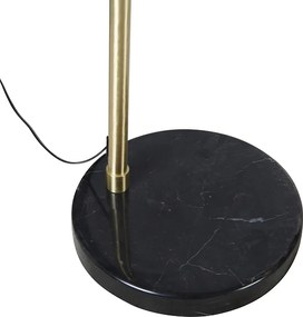 Ív lámpa sárgarézzel, márványtal és szürke szövetbúrával 45 cm - XXL