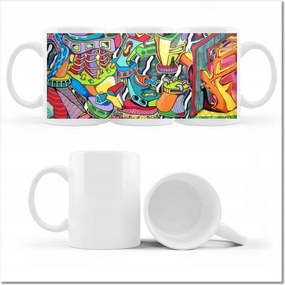 Graffiti mintás bögre Utcaművészet