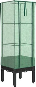 vidaXL rattan megjelenésű magaságyás melegháztakaróval 40x40x140 cm