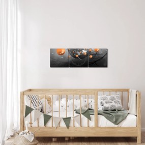 Narancssárga gömbök képe (órával) (90x30 cm)