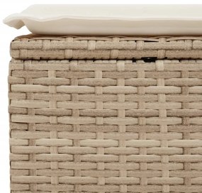 bézs polyrattan kerti szék párnával 55 x 55 x 37 cm