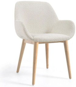 Fehér kárpitozott étkezőfotel Konna – Kave Home