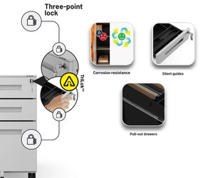 ATE fém irodai tároló 390 x 600 x 500 mm, szürke