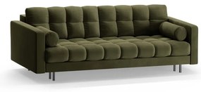 Zöld bársony kinyitható tárolóhelyes kanapé 222 cm Bali – Cosmopolitan Design