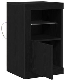 LED világítással ellátott fekete tölgy komód 41x37x67 cm