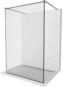 Mexen Kioto, Walk-In zuhany paraván 120 x 200 cm, 8 mm üveg fekete mintás, grafit profil, 800-120-002-66-70