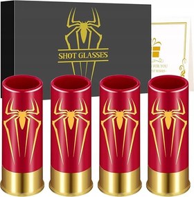 Pająk Spiderman pohár készlet, piros, 4 darabos