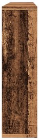 antik fa színű szerelt fa tükrös szekrény LED-ekkel 76x15x55 cm
